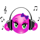 download Girl Listen Music Smiley Emoticon clipart image with 270 hue color