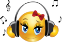 Girl Listen Music Smiley Emoticon