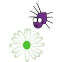 download Violet Bug And Flower clipart image with 45 hue color