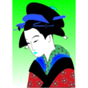 download Japan Woman Svg clipart image with 180 hue color
