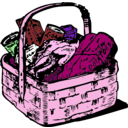 download Food Basket clipart image with 270 hue color
