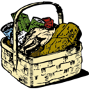 download Food Basket clipart image with 0 hue color