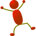 download Stickman clipart image with 180 hue color