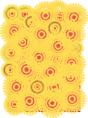 Yellow And Red Circle Pattern Scrapbook Paper