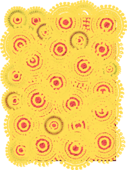 Yellow And Red Circle Pattern Scrapbook Paper
