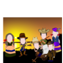 download Western Caricatures clipart image with 0 hue color