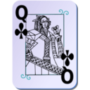 download Guyenne Deck Queen Of Clubs clipart image with 180 hue color