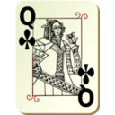 download Guyenne Deck Queen Of Clubs clipart image with 0 hue color