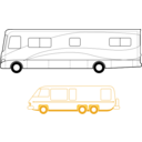 download Two Motorhomes clipart image with 45 hue color