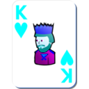download White Deck King Of Hearts clipart image with 180 hue color