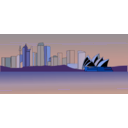 download Sydney Skyline clipart image with 180 hue color