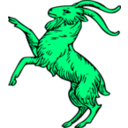 download Goat Rampant clipart image with 90 hue color