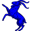 download Goat Rampant clipart image with 180 hue color