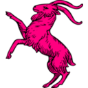 download Goat Rampant clipart image with 270 hue color