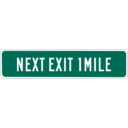 download Next Exit 1 Mile clipart image with 0 hue color