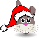 Funny Bunny Face With Santa Claus Hat