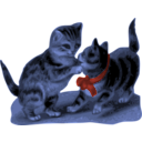 download Kittens One With Blue Ribbon clipart image with 180 hue color