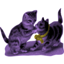 download Kittens One With Blue Ribbon clipart image with 225 hue color