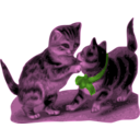 download Kittens One With Blue Ribbon clipart image with 270 hue color