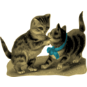 download Kittens One With Blue Ribbon clipart image with 0 hue color