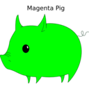 download Magenta Pig clipart image with 180 hue color