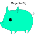 download Magenta Pig clipart image with 225 hue color