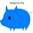download Magenta Pig clipart image with 270 hue color