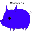 download Magenta Pig clipart image with 315 hue color