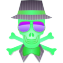 download Dapper Skull clipart image with 90 hue color