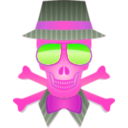 download Dapper Skull clipart image with 270 hue color