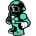 download Green Spaceman clipart image with 45 hue color