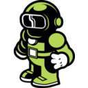 download Green Spaceman clipart image with 315 hue color