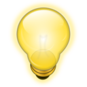 download Glowing Light Bulb clipart image with 0 hue color