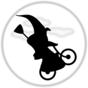 download Witchonabicycle clipart image with 0 hue color