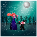 download Dancing Couple clipart image with 315 hue color