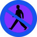 download No Entry Sign With A Man clipart image with 225 hue color