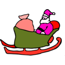 download Santa In His Sleigh clipart image with 315 hue color