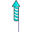 download Rocket Fireworks clipart image with 180 hue color