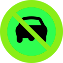 download No Cars Sign clipart image with 90 hue color