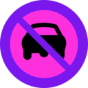 download No Cars Sign clipart image with 270 hue color