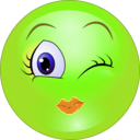 download Winky Girl Smiley Emoticon clipart image with 45 hue color