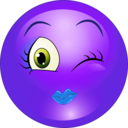 download Winky Girl Smiley Emoticon clipart image with 225 hue color