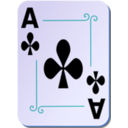 download Ornamental Deck Ace Of Clubs clipart image with 180 hue color