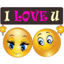 download Love You Couple Smiley Emoticon clipart image with 0 hue color