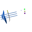 download Sword With Blue Hilt clipart image with 180 hue color
