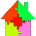 download Puzzle House clipart image with 315 hue color