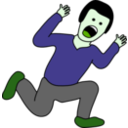 download Scared Man clipart image with 90 hue color