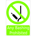 download Bashing Prohibited Sign clipart image with 90 hue color