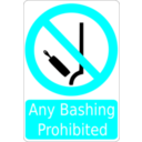 download Bashing Prohibited Sign clipart image with 180 hue color