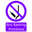 download Bashing Prohibited Sign clipart image with 270 hue color
